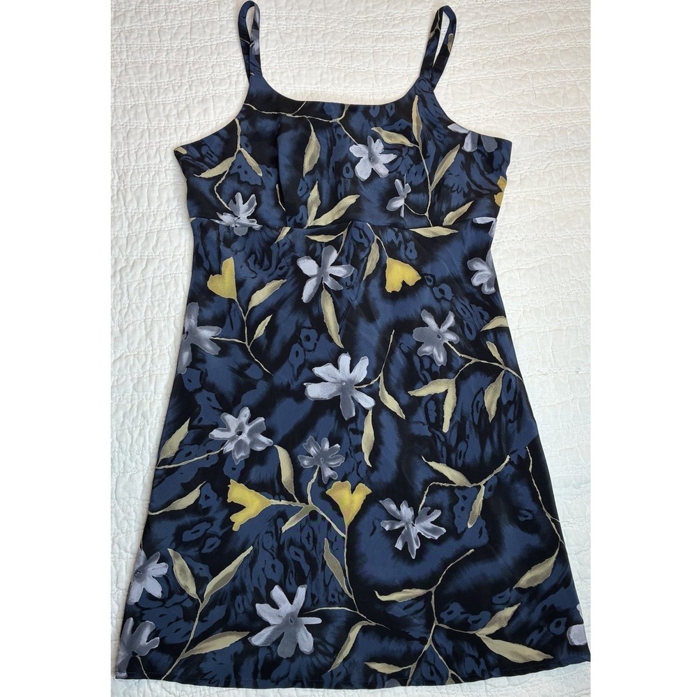 VTG 90's DBY Ltd Floral Slip Dress Jr Sz 7 Blue Yellow Grunge Mini Y2G Coquette